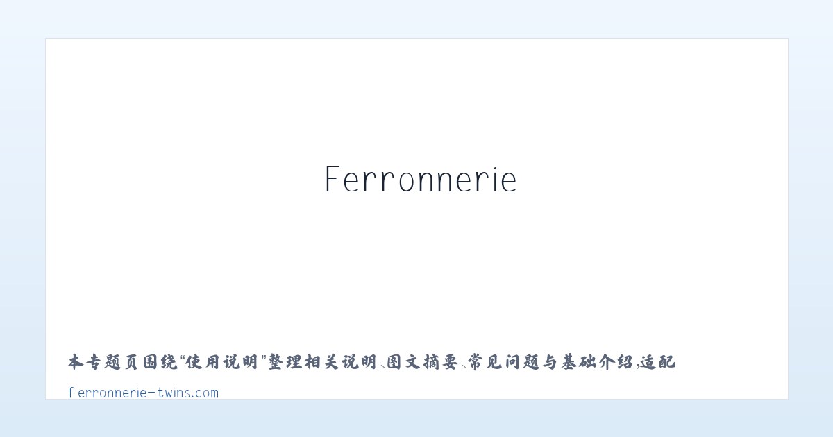 使用说明 - Ferronnerie Twins - Accueil 主图
